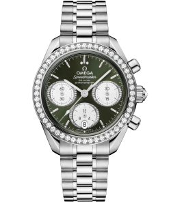 Omega Speedmaster 38 Green Dial 38 mm with Diamonds Stainless Steel Bracelet 324.15.38.50.60.001