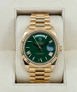 Alternative view of Rolex Day-Date President 40mm Yellow Gold Green Roman Money Dial - 228238
