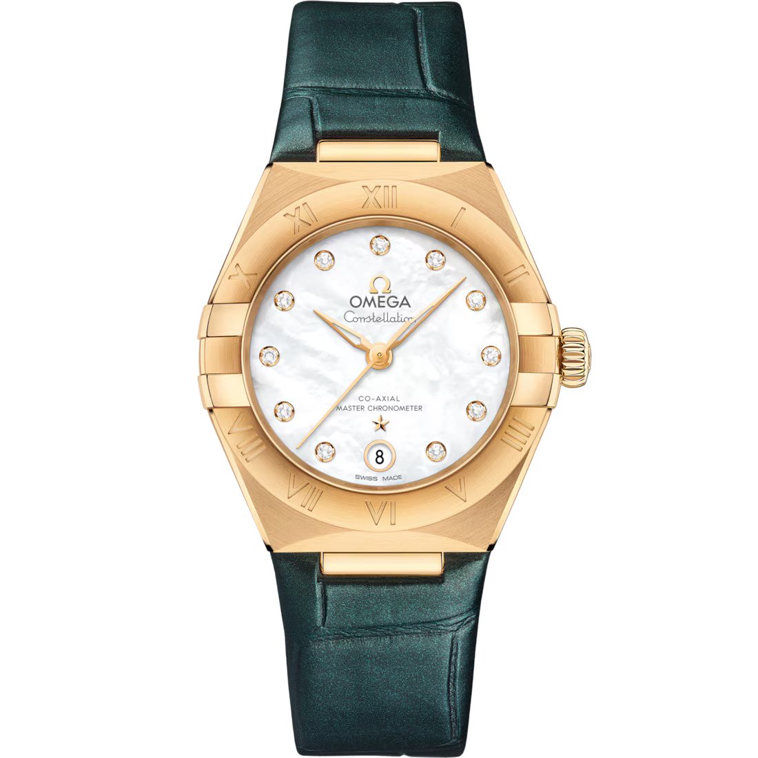 Omega Constellation Ladies' Selection 29mm yellow gold on leather strap 131.53.29.20.55.001