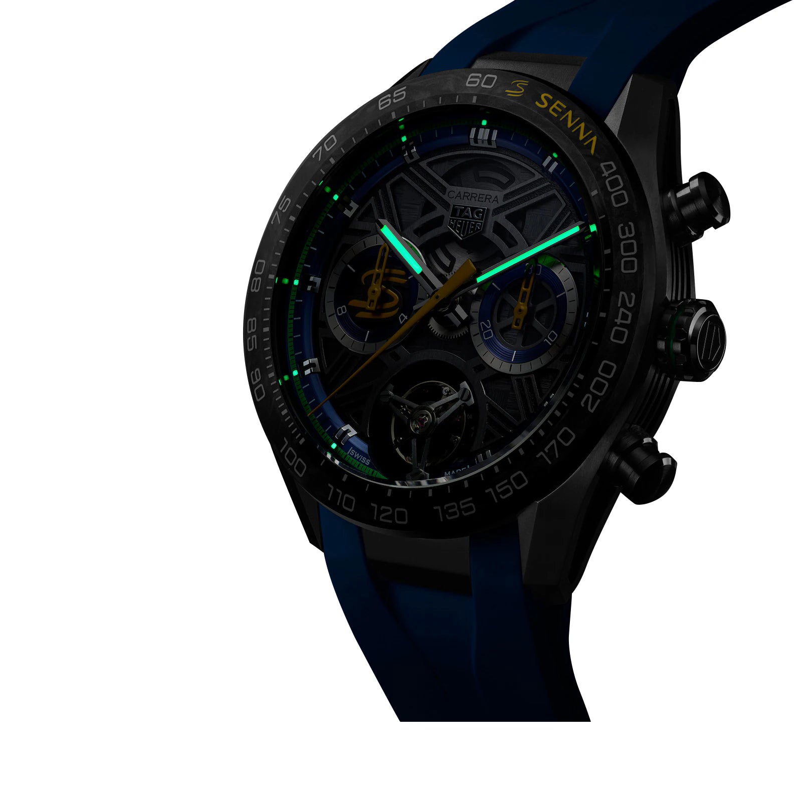 TAG Heuer Carerra Chronograph Tourbillon Extreme Sport X Senna 44mm Limited Editon Mens Watch Blue CBU5081.FT6274 - Image 2