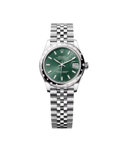 Rolex Datejust m278344-0019/0020 Mint Green Dial 31mm Domed Diamond Oyster Watch