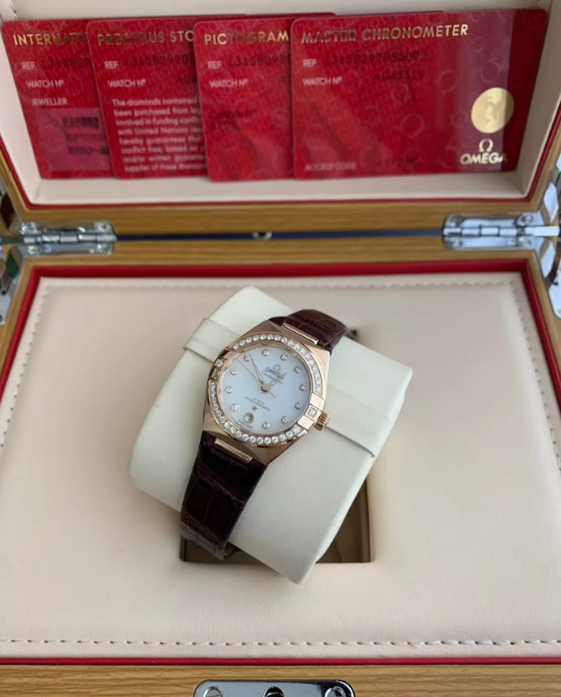 Omega Constellation Ladies' Selection 29mm Sedna�?gold on leather strap 131.58.29.20.55.002 - Image 4