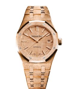 Audemars Piguet Royal Oak Frosted Gold, Rose dial, 37mm 15454OR.GG.1259OR.03