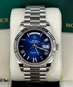 Alternative view of Rolex  Day-Date President 40mm Platinum Blue Roman Ombre Dial - 228236