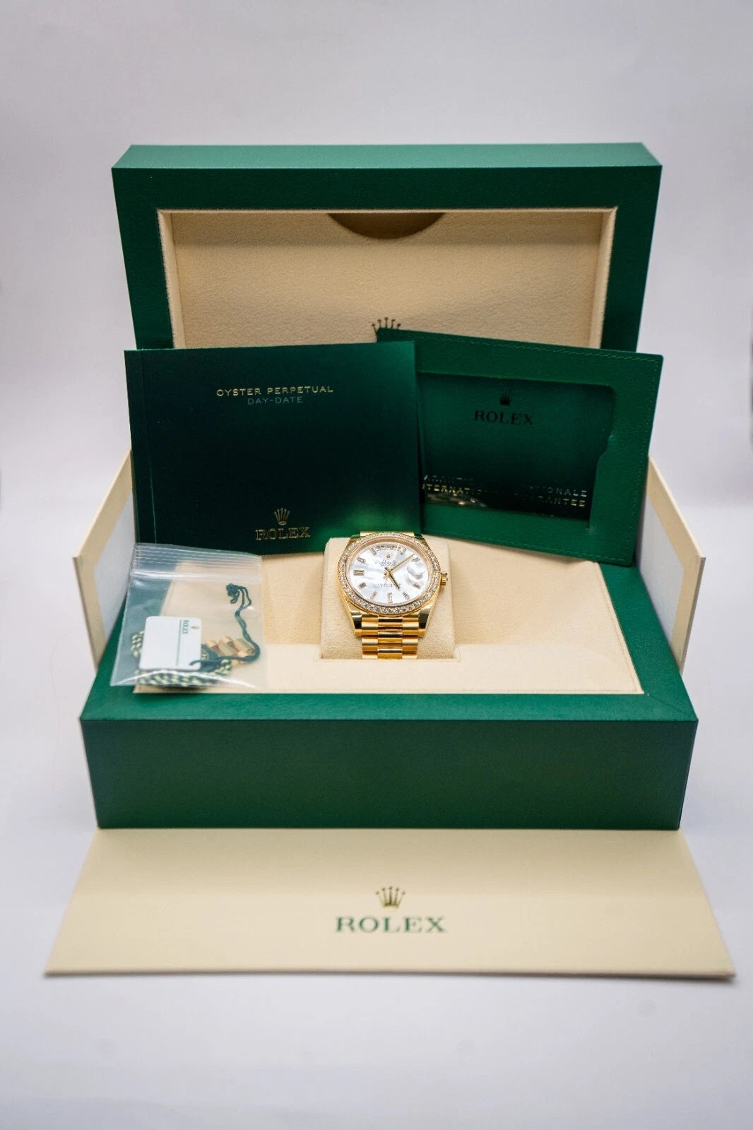 Rolex Day-Date 40mm White Mother-of-Pearl Dial President Watch 228348RBR-0046 - Image 4