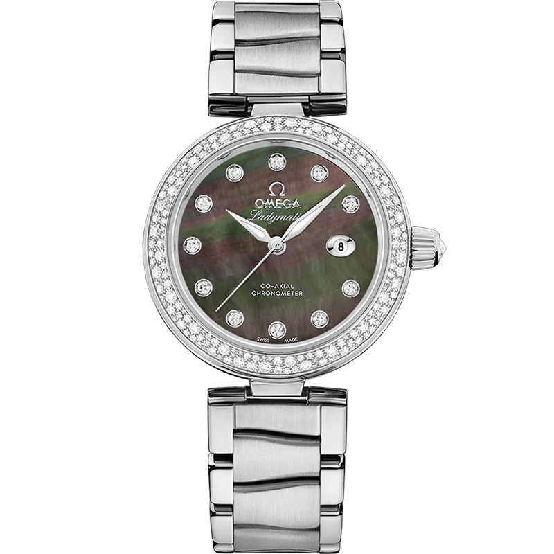 Omega De Ville Ladymatic 34mm Black Dial with Diamonds Stainless Steel Bracelet 425.35.34.20.57.004 - Image 2