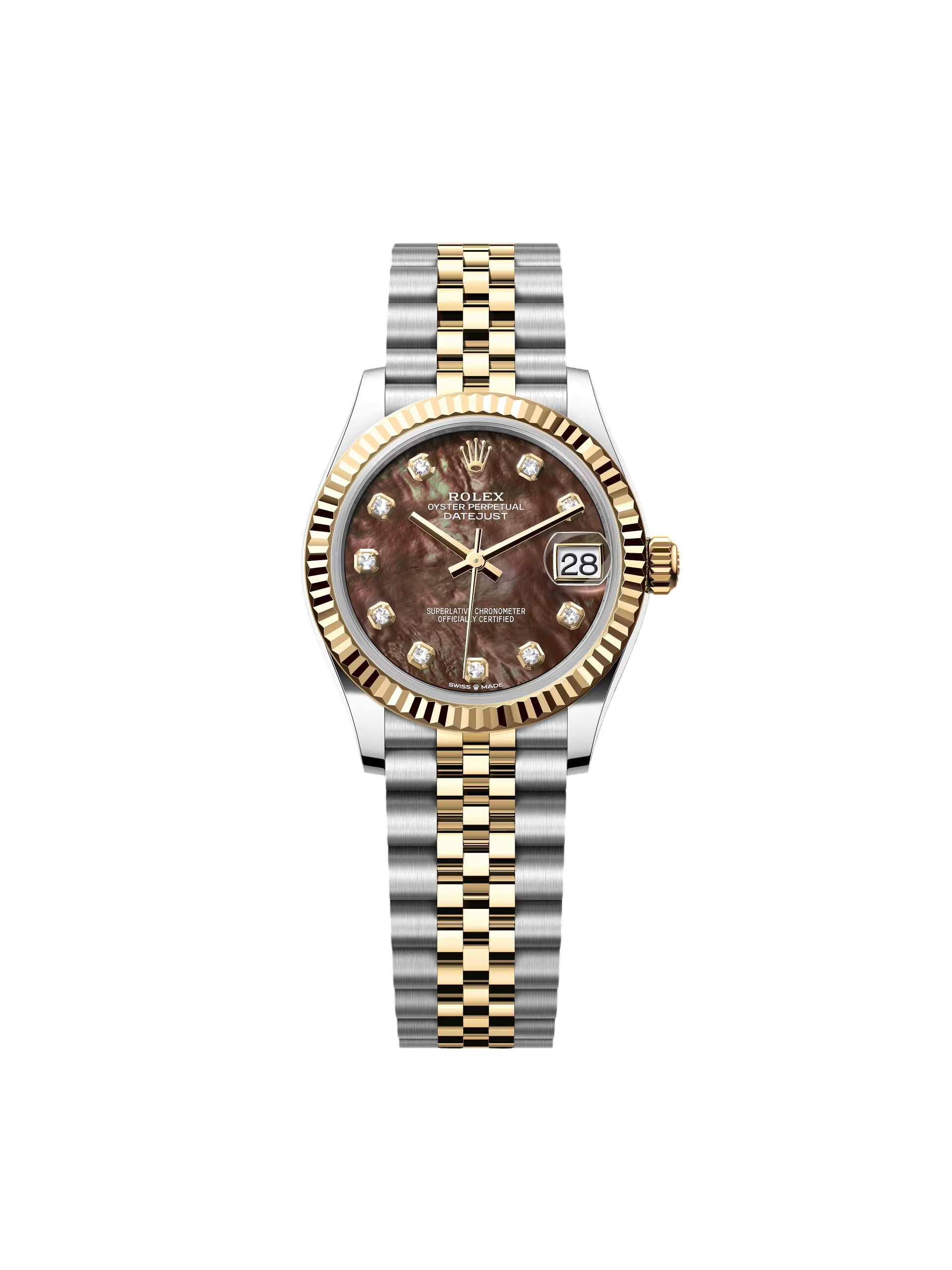 Rolex Datejust m278273-0023/0024 31mm Black Mother-of-Pearl Dial Stainless Steel and Yellow Gold Oyster Watch - Image 12