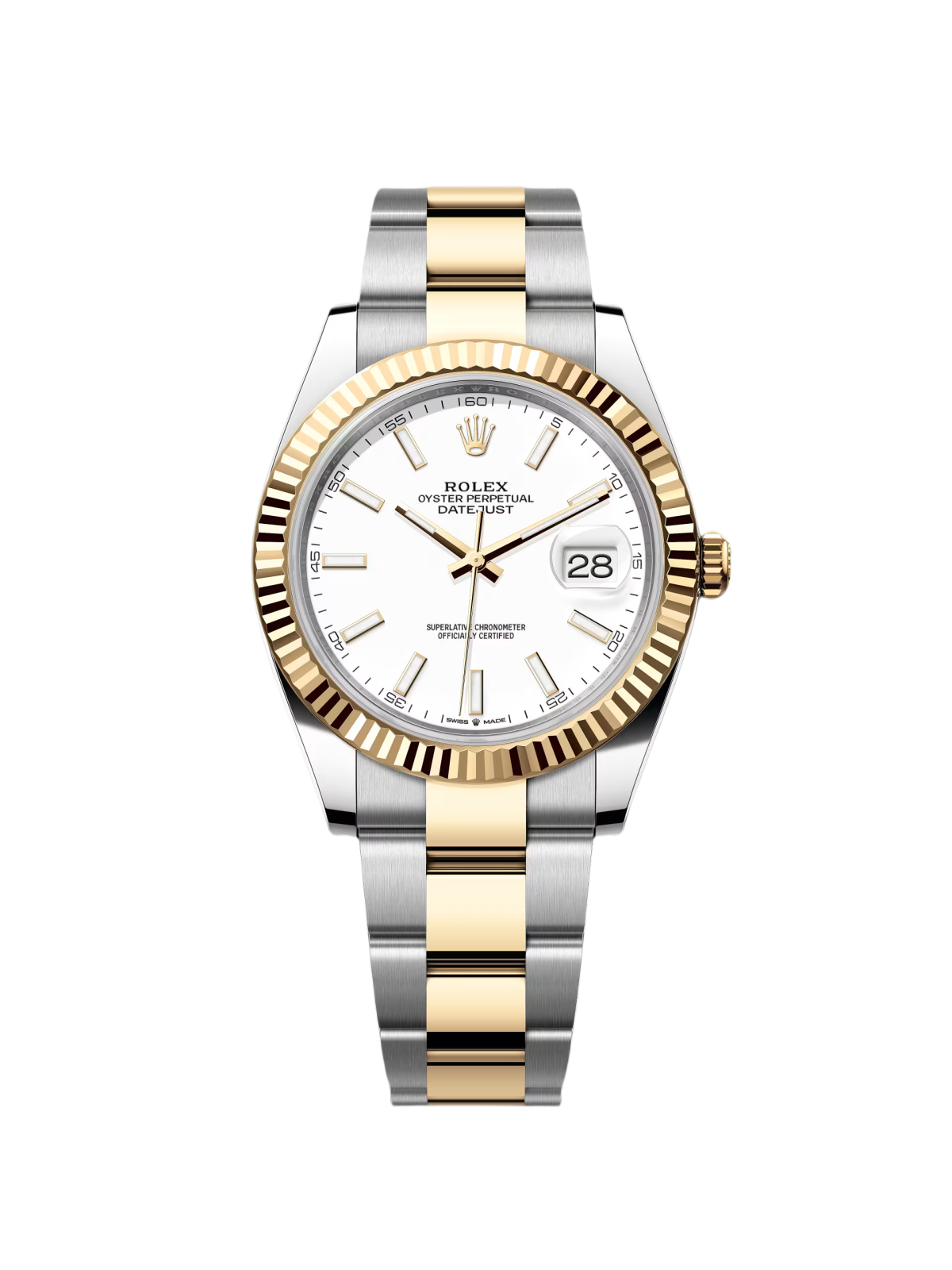 Rolex Datejust 41mm 126333 White Index Oyster Steel and Yellow Gold Mens Watch - Image 6