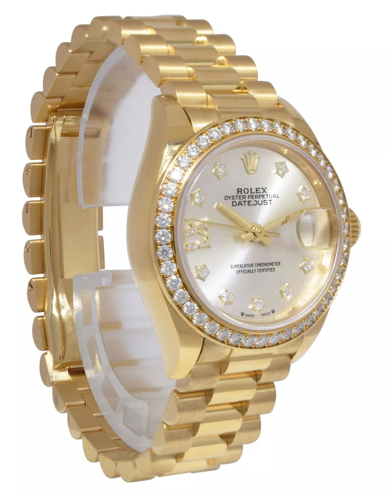 Rolex Lady-Datejust 28mm 279138RBR Silver Dial President Bracelet Watch - Image 4