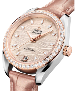 Alternative view of Omega Seamaster Aqua Terra 150M 34 mm Grey Dial with Diamonds Stainless Steel and Sedna�?18k Rose Gold Strap 220.28.34.20.59.001