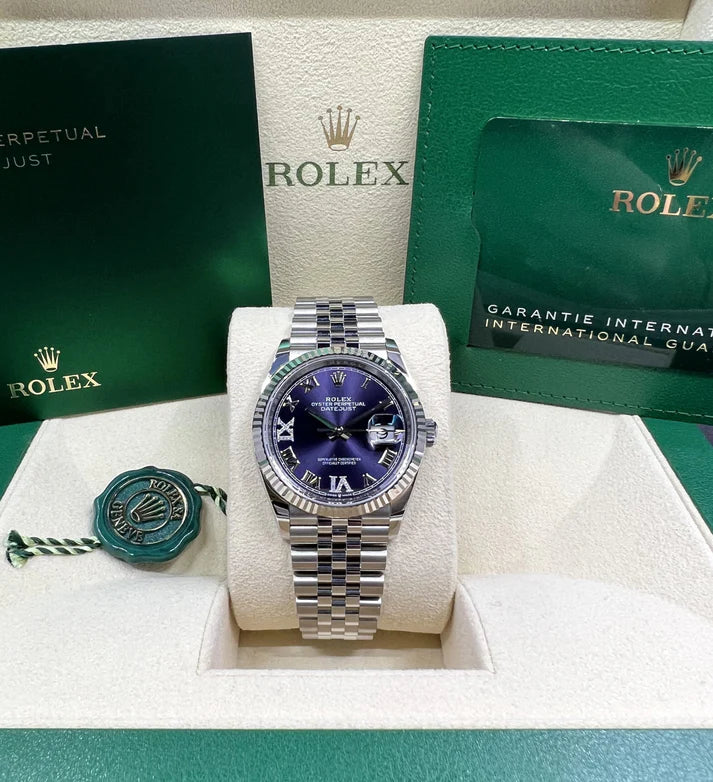 Rolex Datejust 36mm 126234 Datejust Aubergine Purple Diamond Roman Oyster Stainless Steel - Image 3