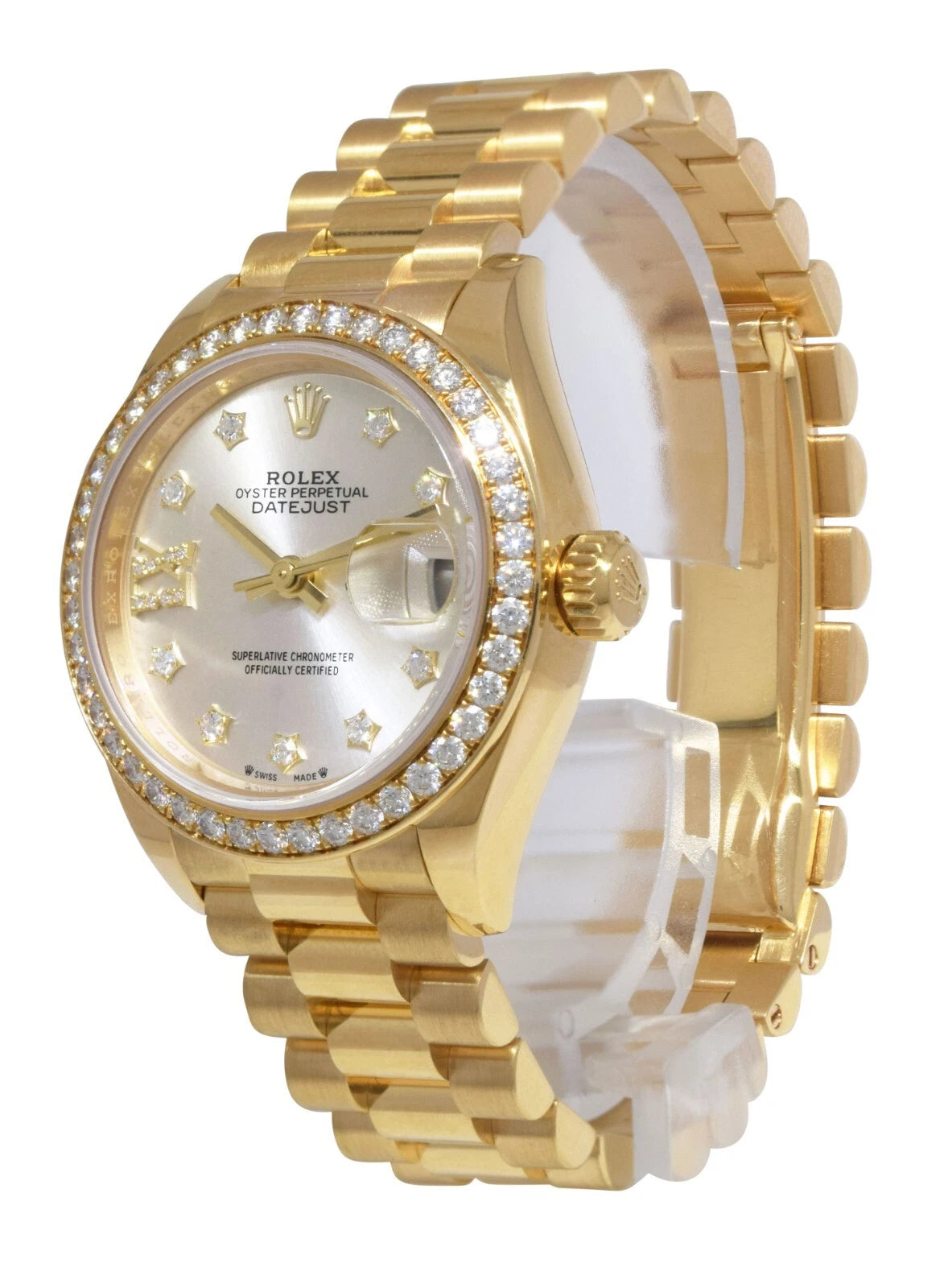 Rolex Lady-Datejust 28mm 279138RBR Silver Dial President Bracelet Watch - Image 5