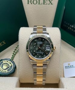 Alternative view of Rolex Datejust m278273-0031/0032 31mm Olive Green Floral Motif Dial Stainless Steel and Yellow Gold Oyster Watch