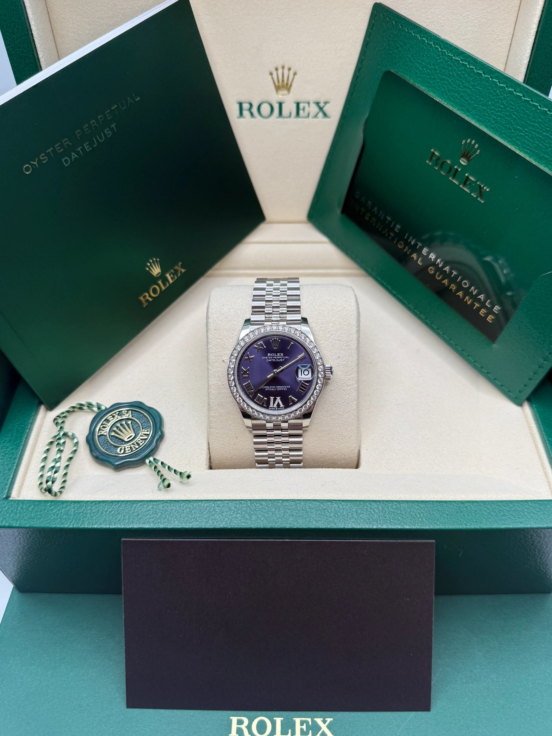 Rolex Datejust m278384RBR-0029/0030 Aubergine 31mm Dial Jubilee Watch - Image 8