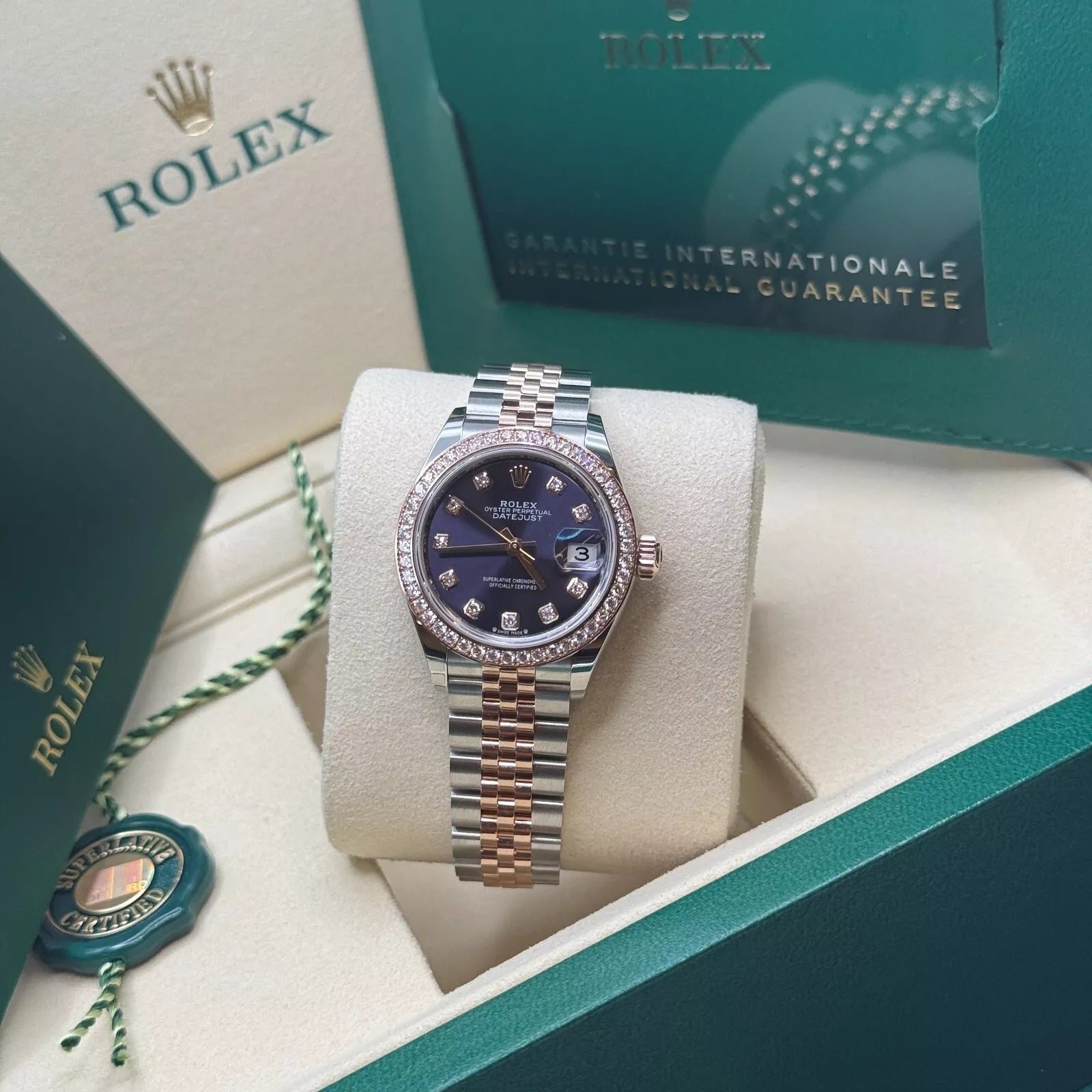 Rolex Lady-Datejust 28mm 279381RBR Aubergine Diamond Dial Oyster Bracelet - Image 10