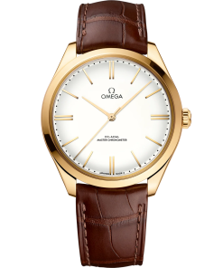 Omega De Ville Trésor 40mm White Dial 18k Yellow Gold Strap 435.53.40.21.09.001