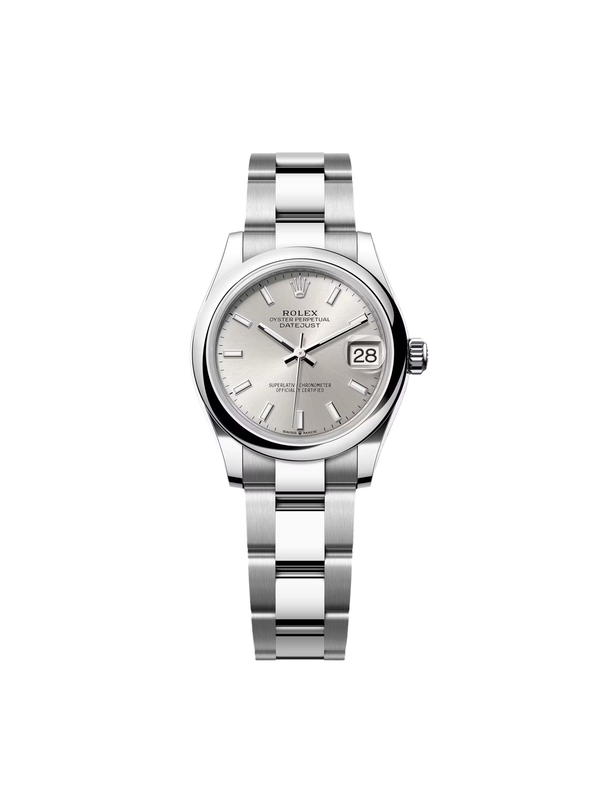 Rolex Datejust m278240-0005/0006 31mm Silver Index Domed Bezel Oyster Oystersteel