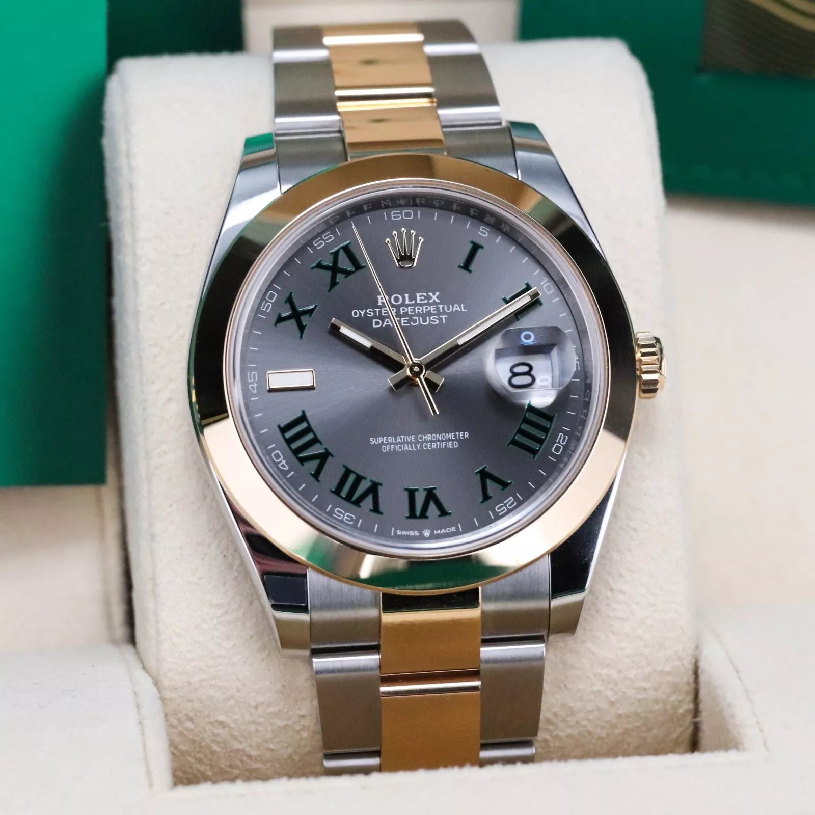 Rolex Datejust 41mm 126303 Slate Roman Oyster Steel and Yellow Gold Mens Watch - Image 4