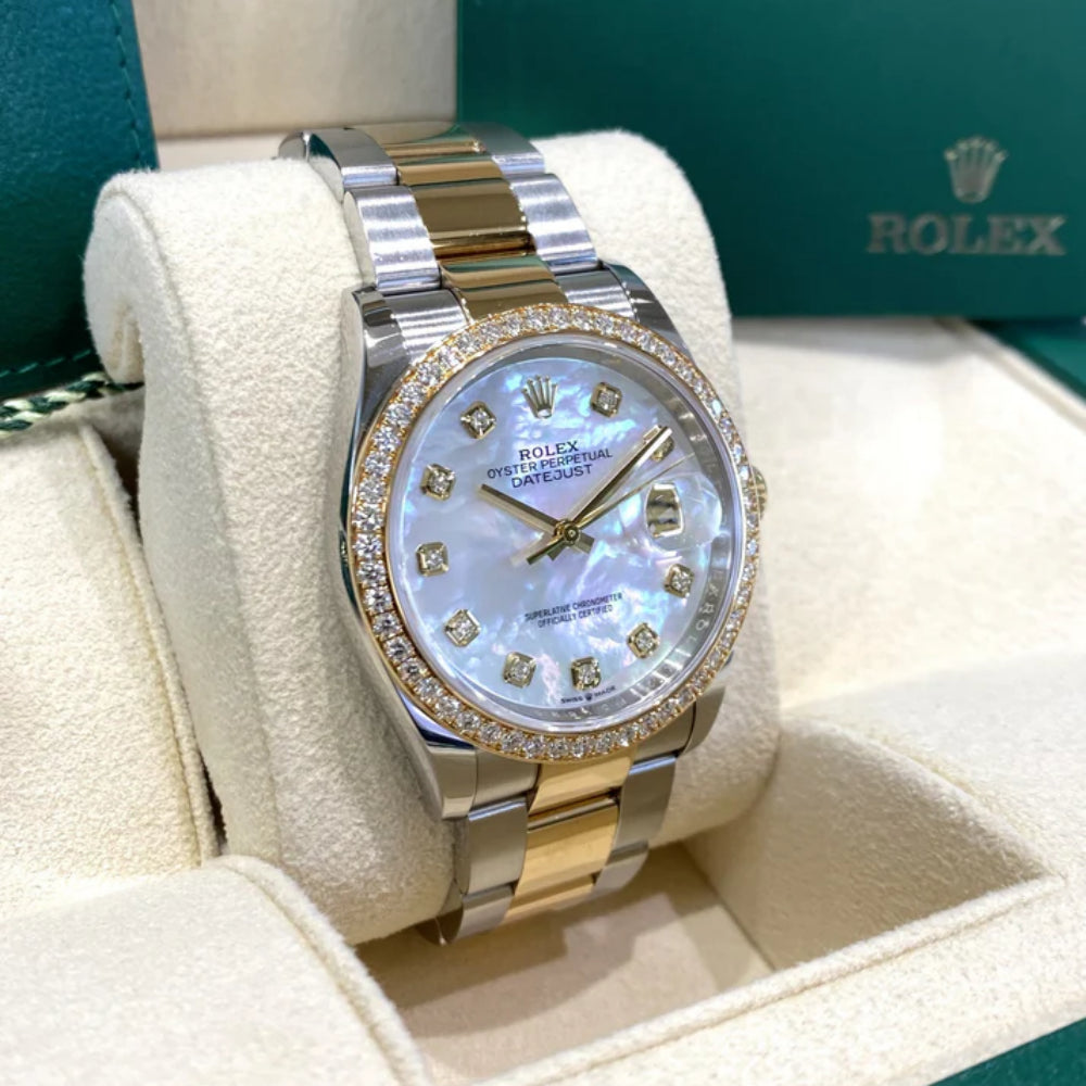 Rolex Datejust 36mm 126283 White Mother-of-Pearl Dial Jubilee Bracelet Watch - Image 11