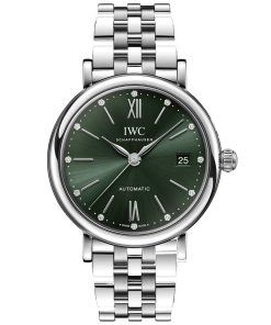 IWC Portofino Automatic 37mm Green Diamond Dial Steel Women's Watch IW458602