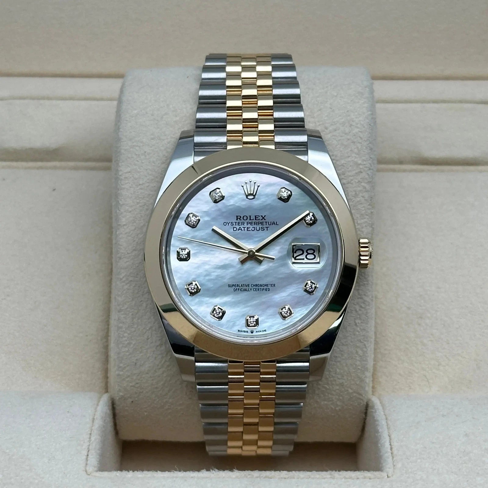 Rolex Datejust 41mm 126303 White MOP Diamond Jubilee Steel and Yellow Gold - Image 2