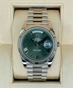 Alternative view of Rolex  Day-Date President 40mm White Gold Green Roman Dial - 228239