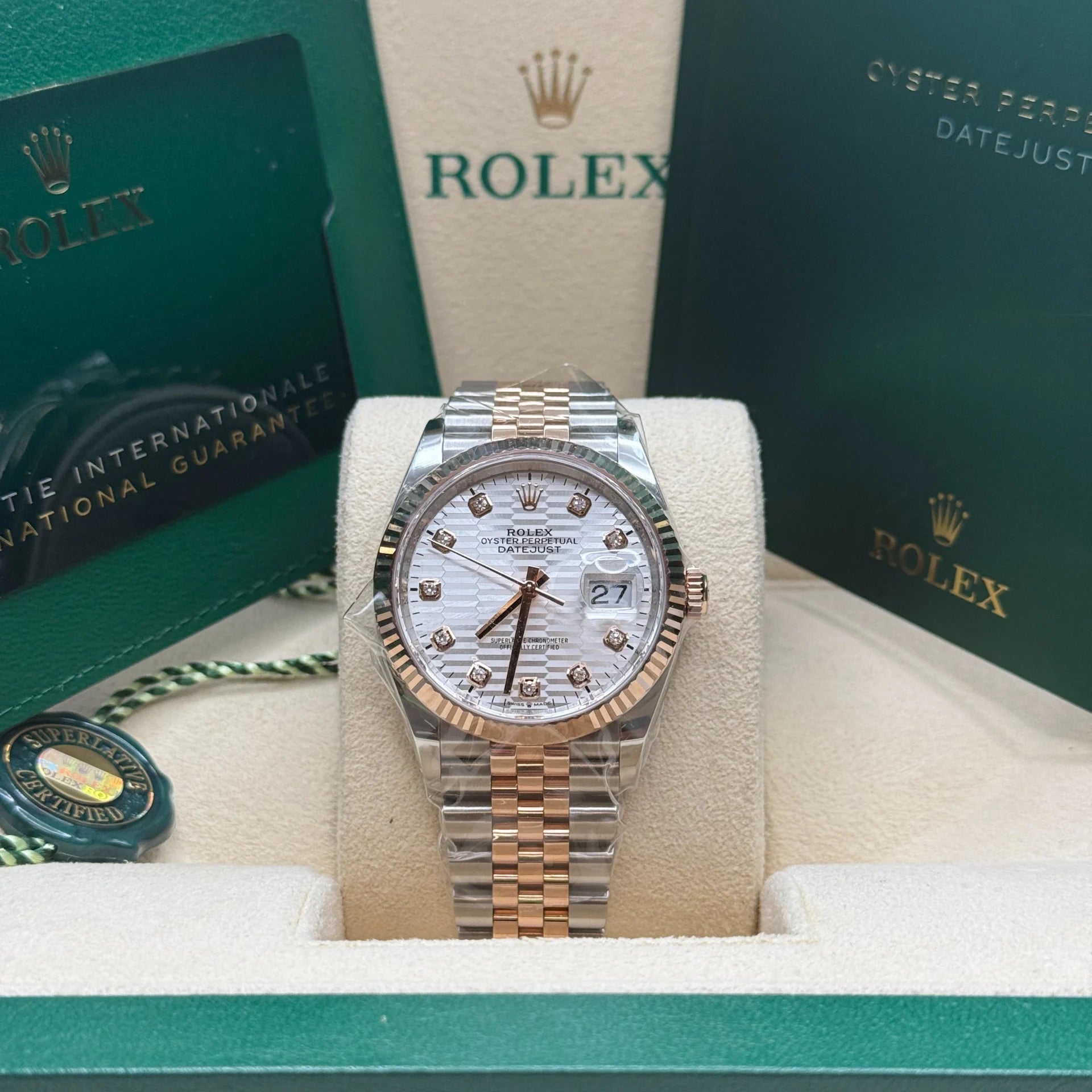Rolex Datejust 36mm 126231 Silver Fluted Motif Dial Oystersteel and Everose gold Bracelet - Image 2