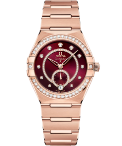 Omega Constellation 34mm Red Dial with Diamonds Sedna�?18k Rose Gold Bracelet 131.55.34.20.61.001