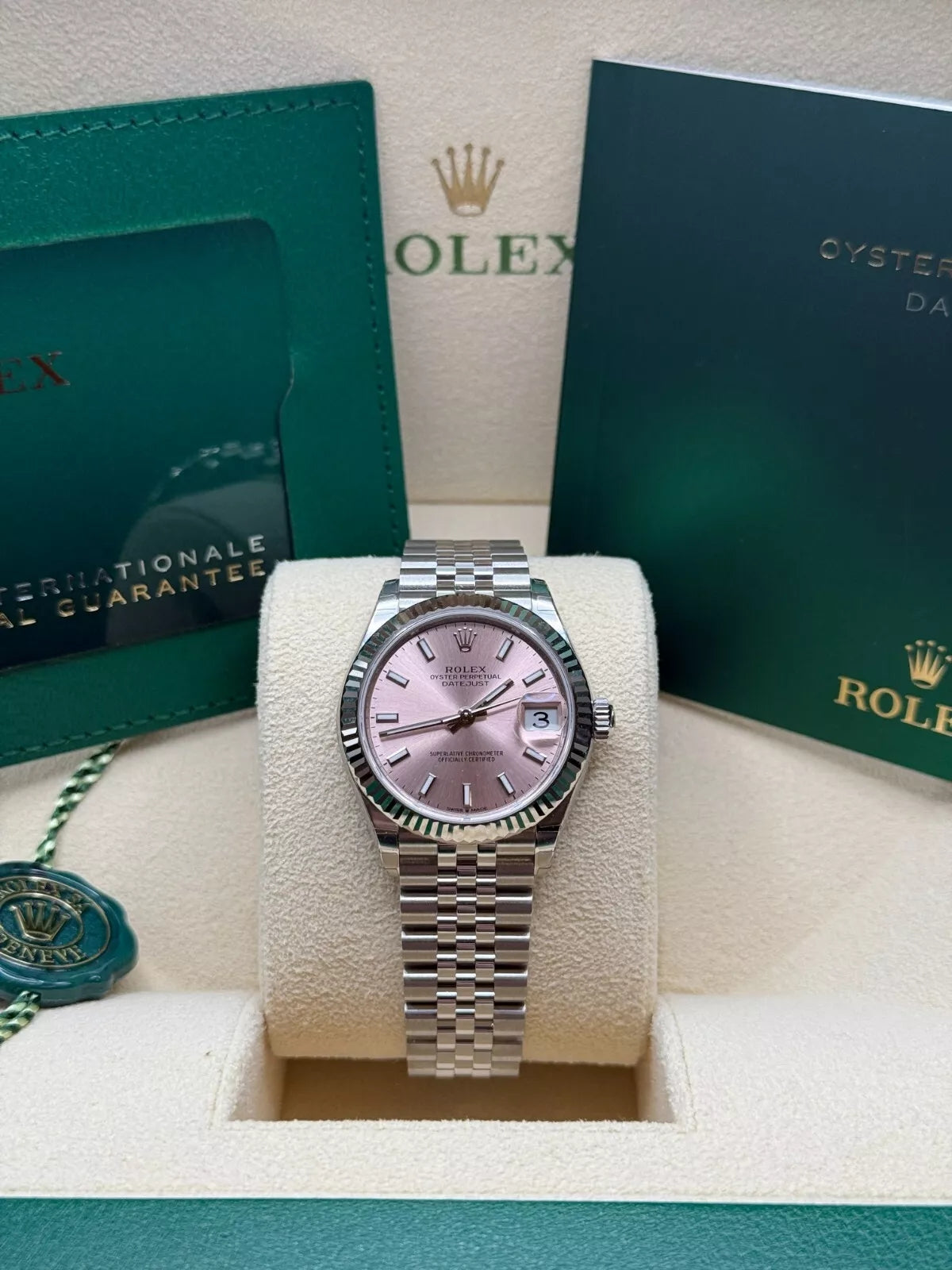 Rolex Datejust m278274-0013/0014 Pink Dial 31mm Fluted Bezel Oyster Bracelet - Image 3