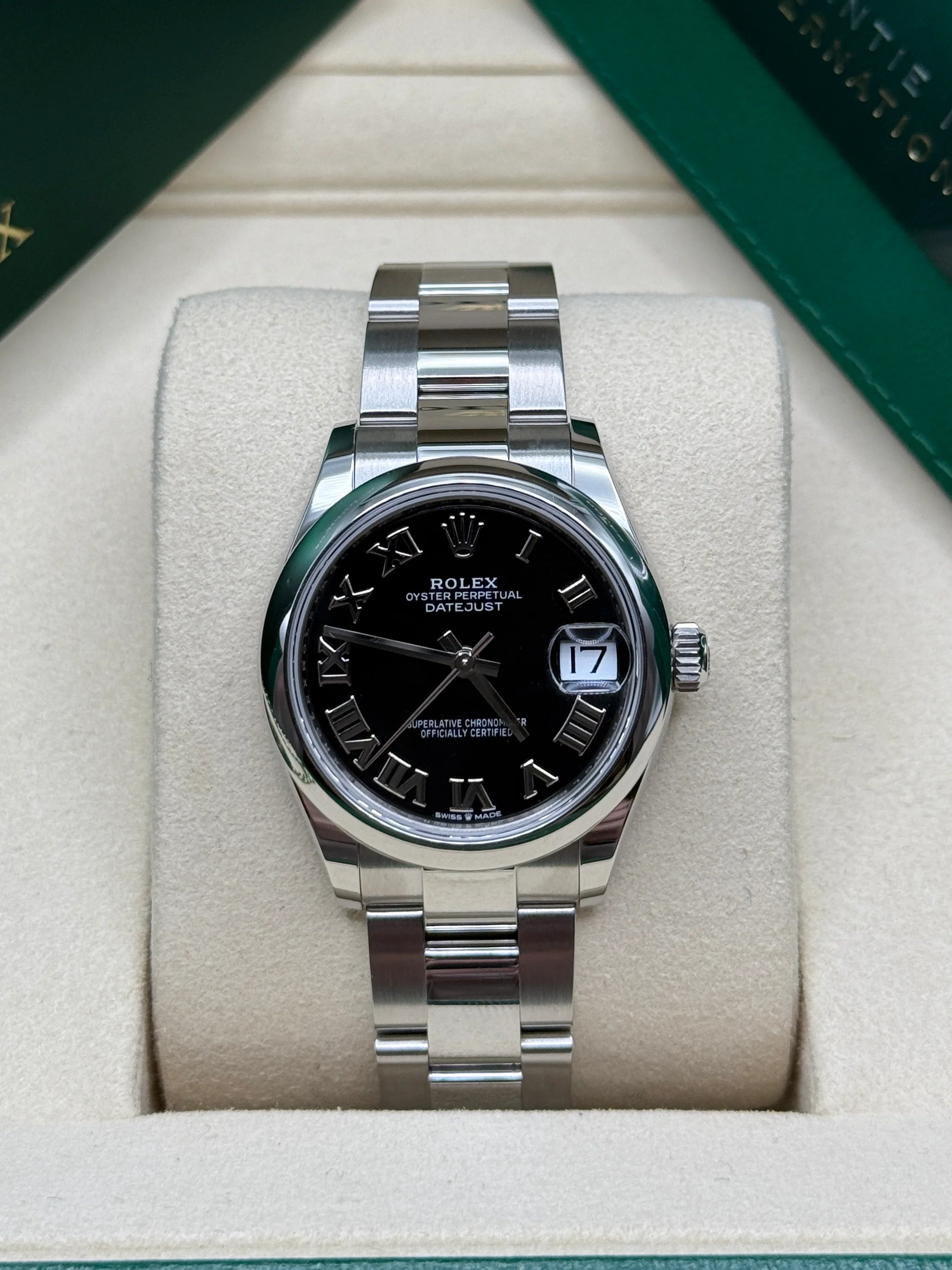 Rolex Datejust m278240-0001/0002 31mm Black Roman Domed Bezel Oyster Oystersteel - Image 6