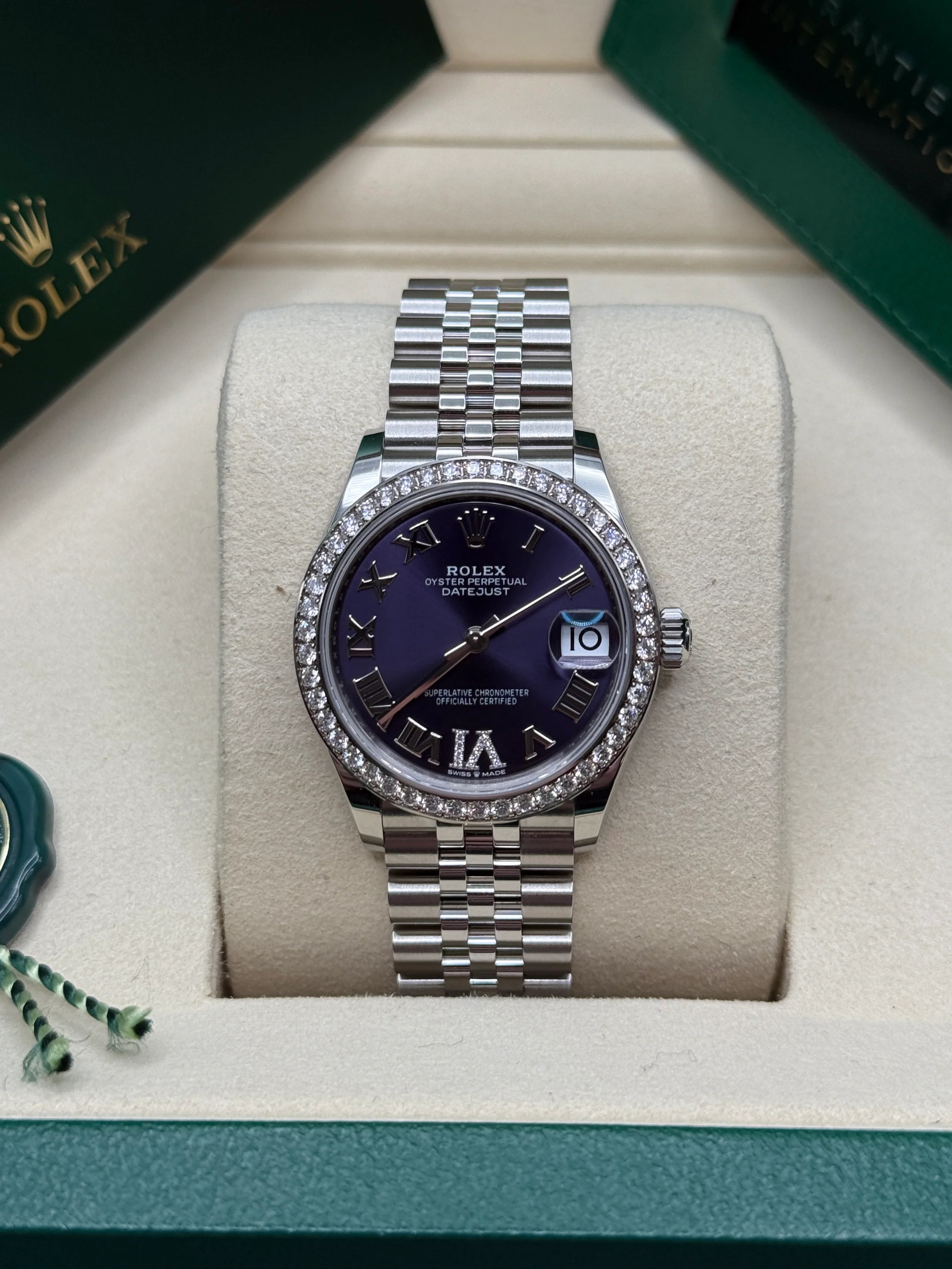 Rolex Datejust m278384RBR-0029/0030 Aubergine 31mm Dial Jubilee Watch - Image 2