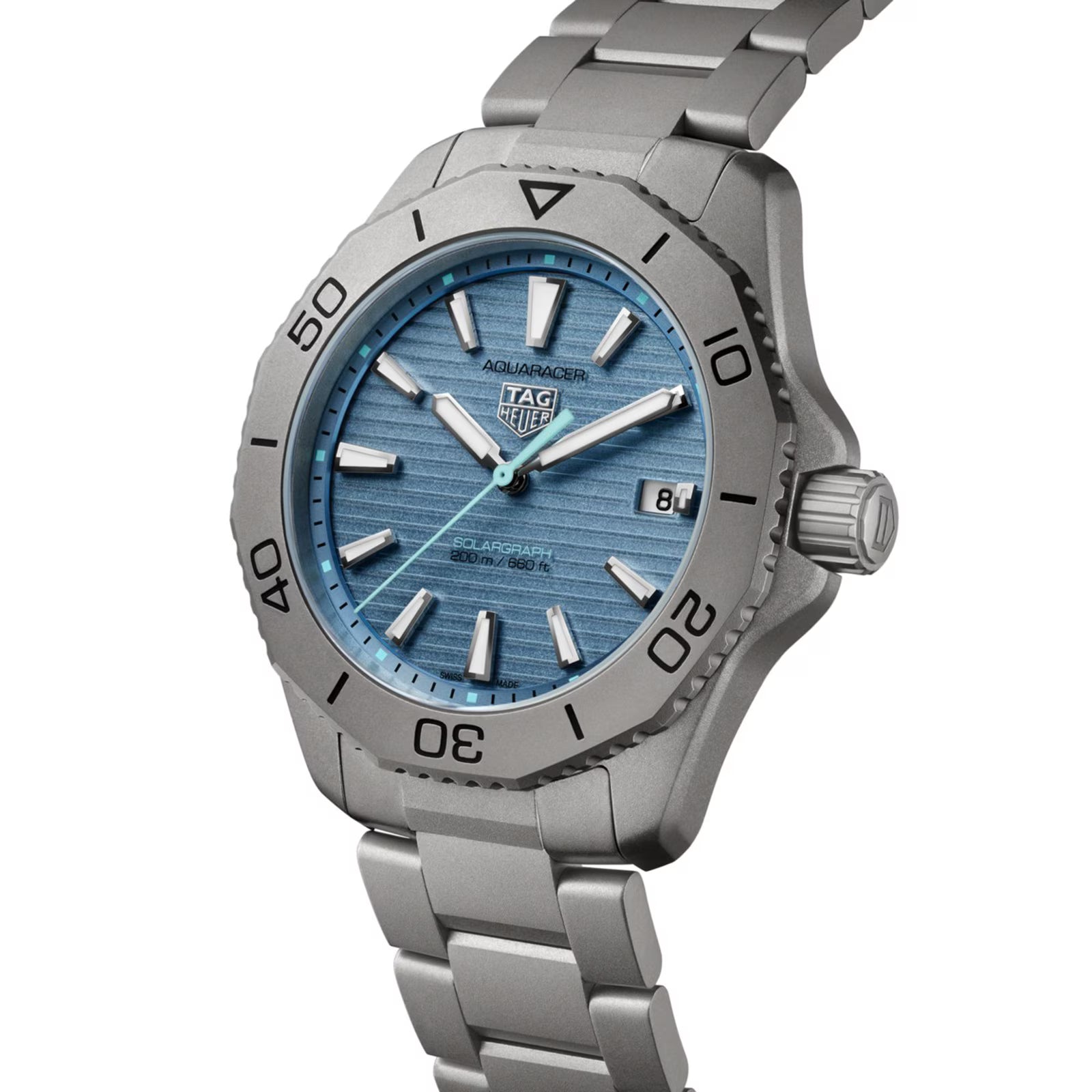 TAG Heuer Aquaracer Professional 200 Solargraph Titanium 40mm Mens Watch Blue WBP1182.BF0000 - Image 2
