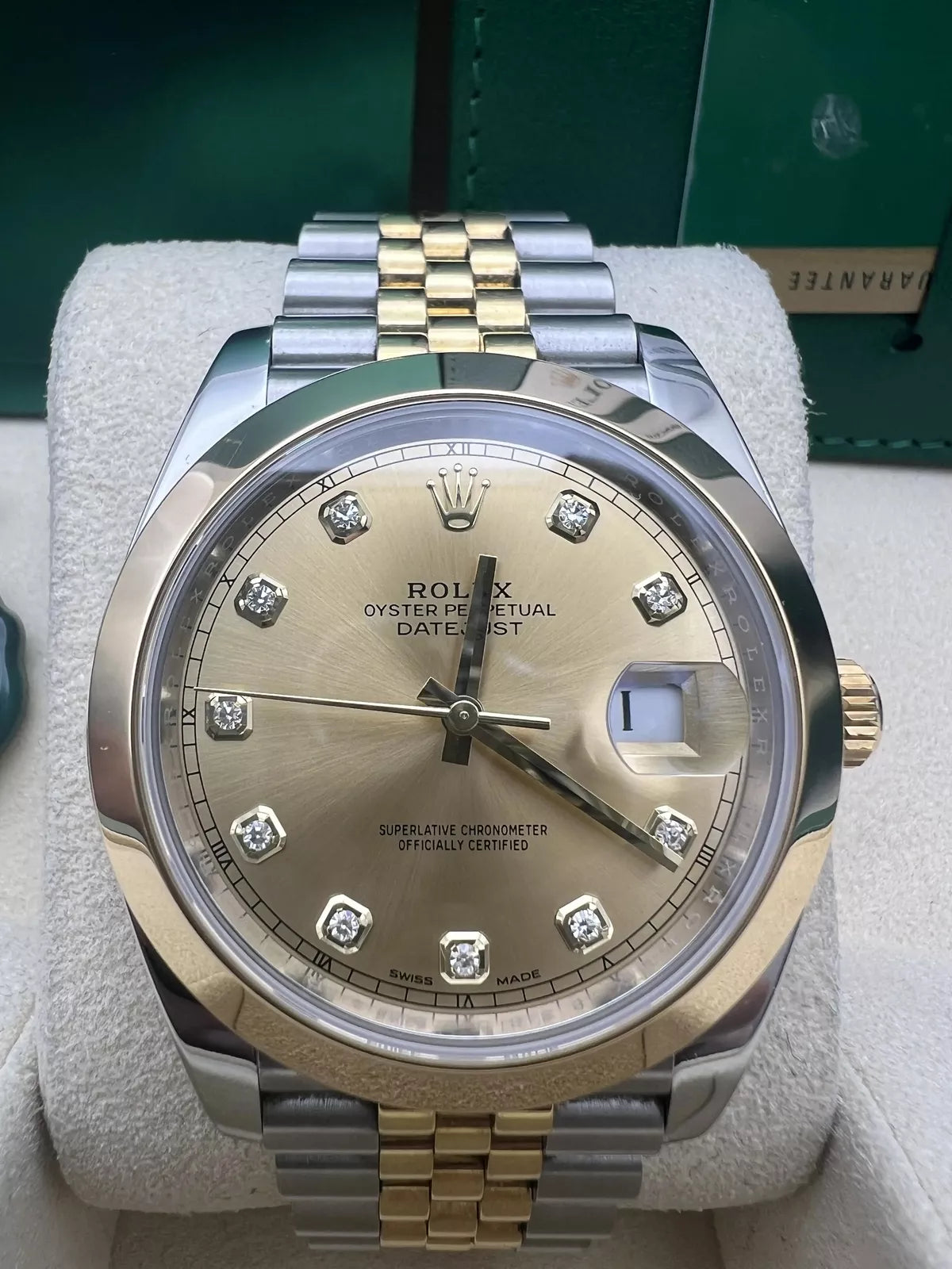 Rolex Datejust 41mm 126303 Champagne Diamond Jubilee Steel and Yellow Gold Mens Watch - Image 10
