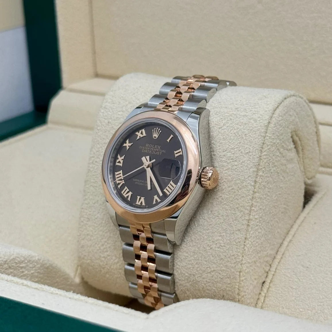 Rolex Lady-Datejust 28mm 279161 Chocolate Roman Dial, Two Tone Stainless Steel & 18K Rose Gold Oyster Bracelet Women's Watch - Image 7