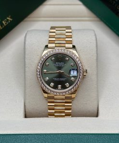 Alternative view of Rolex Datejust m278288RBR-0007 Olive Green 31mm Dial President Bracelet Watch