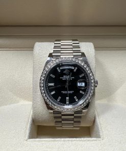 Alternative view of Rolex  Day-Date 40mm 228349RBR-0003 Bright Black Dial President Bracelet