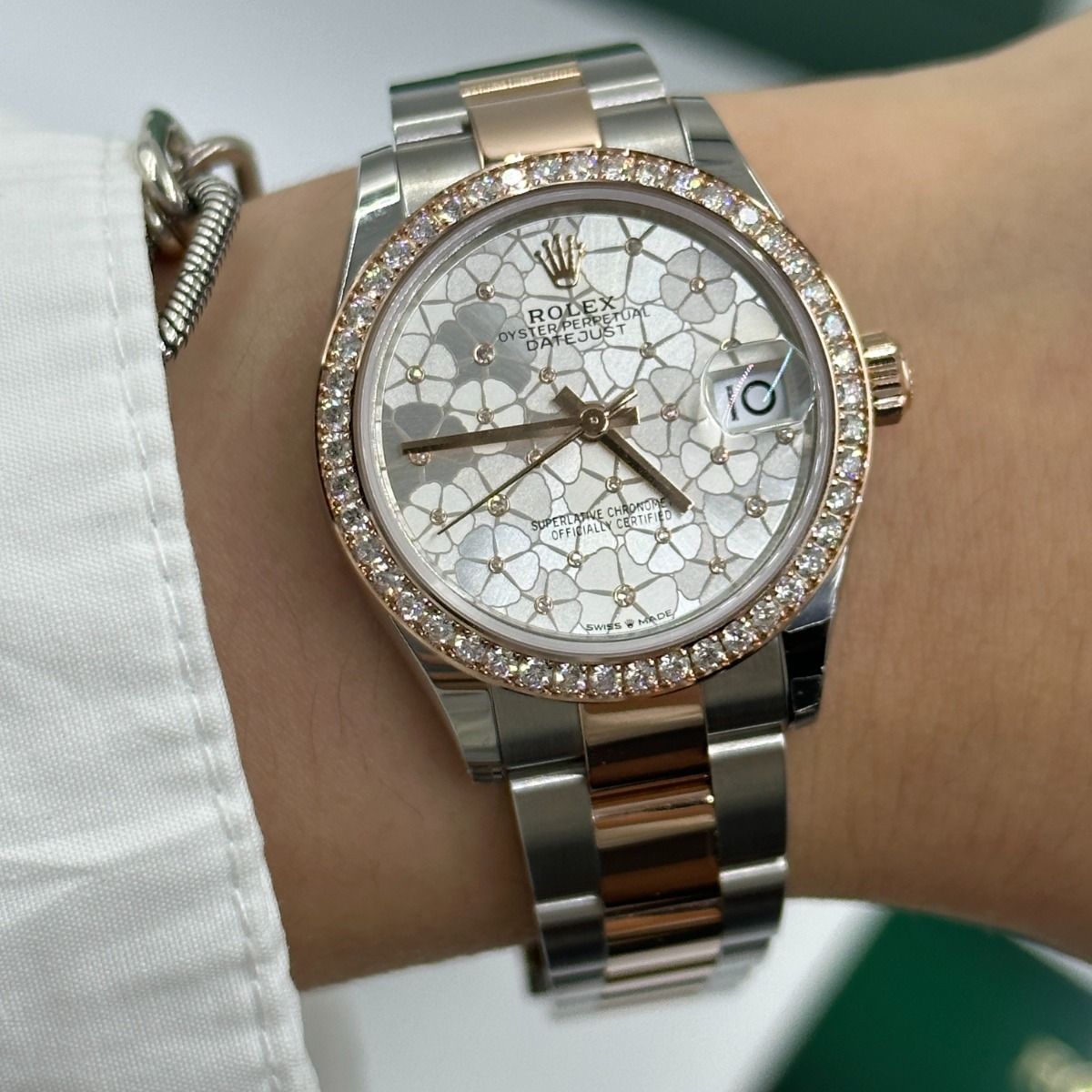 Rolex Datejust m278381-0031/0032 Silver Floral Motif Diamond Dial Diamond-Set Bezel 31mm - Image 10