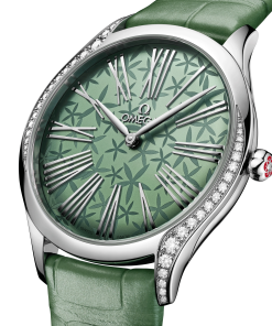 Alternative view of Omega De Ville Trésor quartz green dial green leather strap 36mm 428.18.36.60.10.002
