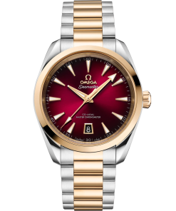 OMEGA Seamaster Aqua Terra 41 mm Red Dial Stainless Steel and Sedna�?18k Yellow Gold Bracelet 220.20.38.20.10.002