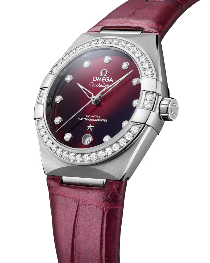 Omega Constellation 36mm Red Dial with Diamonds Stainless Steel Strap 131.18.36.20.61.001 - Image 2