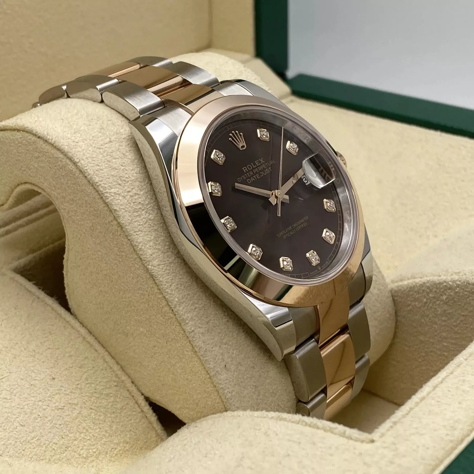 Rolex Datejust 41mm 126301 Chocolate Diamond Jubilee Steel and Everose Gold Watch - Image 3