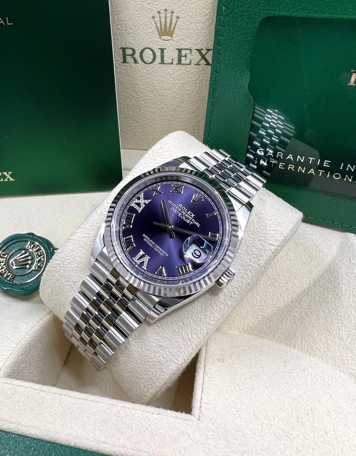 Rolex Datejust 36mm 126234 Datejust Aubergine Purple Diamond Roman Oyster Stainless Steel - Image 4