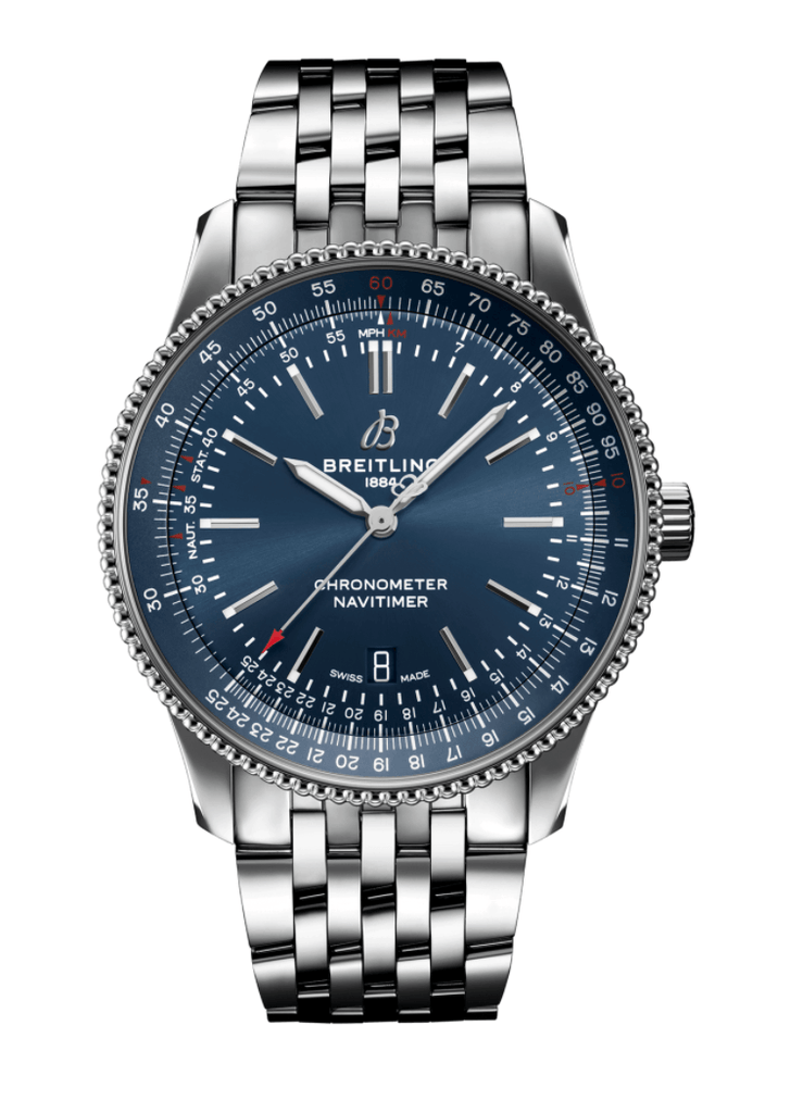 Breitling Navitimer Automatic 41mm Blue Dial Silver Steel Strap Men's Watch - A17326161C1A1