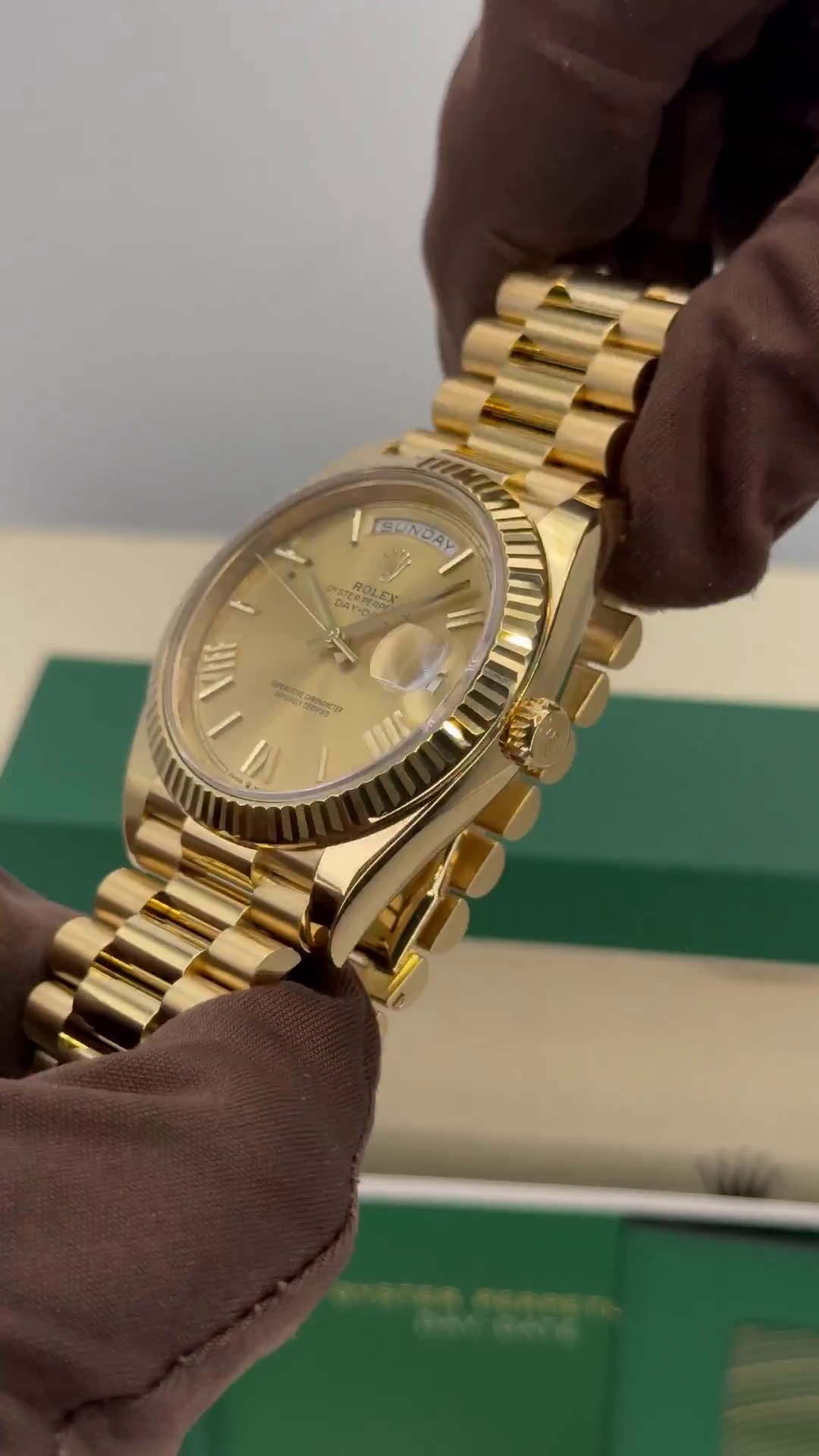 Rolex Day-Date President 40mm Yellow Gold Champagne Roman Numeral Dial - 228238 - Image 8