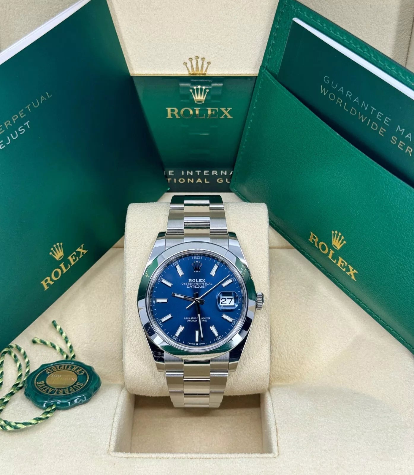 Rolex Datejust 41mm 126300 Blue Index Jubilee Stainless Steel Men’s Watch - Image 13