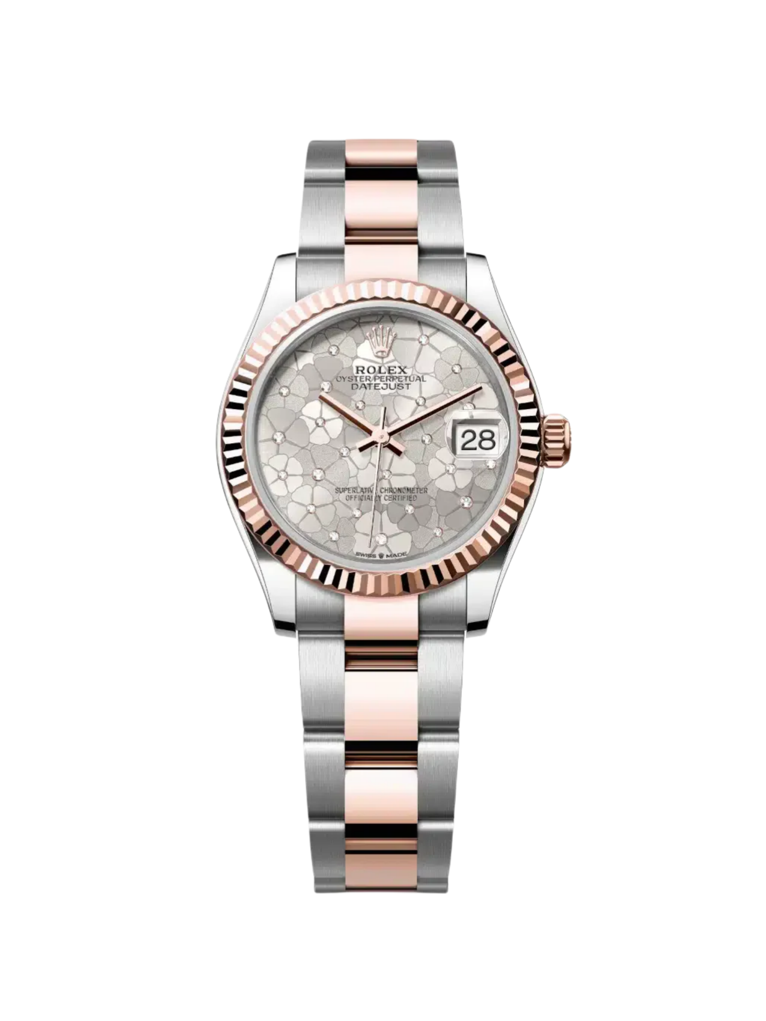 Rolex Datejust m278271-0031/0032 Silver Floral Motif 31mm Dial Oyster Bracelet Watch - Image 3