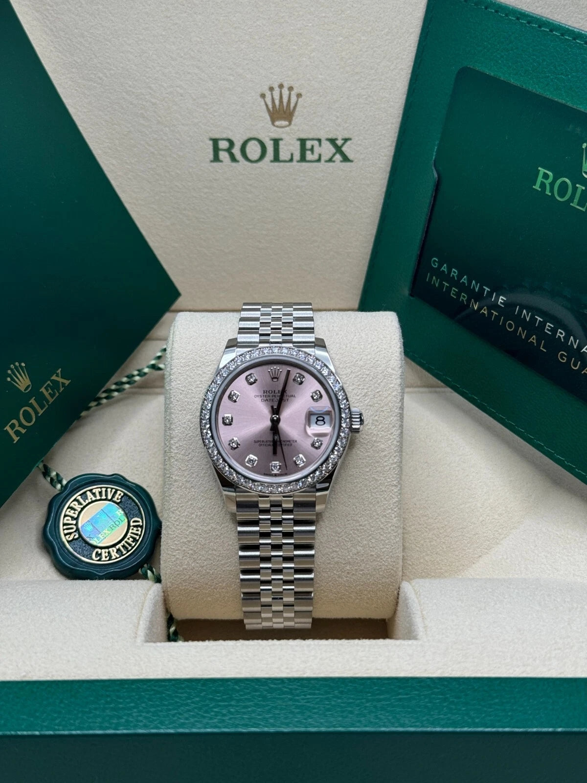Rolex Lady-Datejust 28mm 279384RBR Pink Dial Oyster Bracelet - Image 4