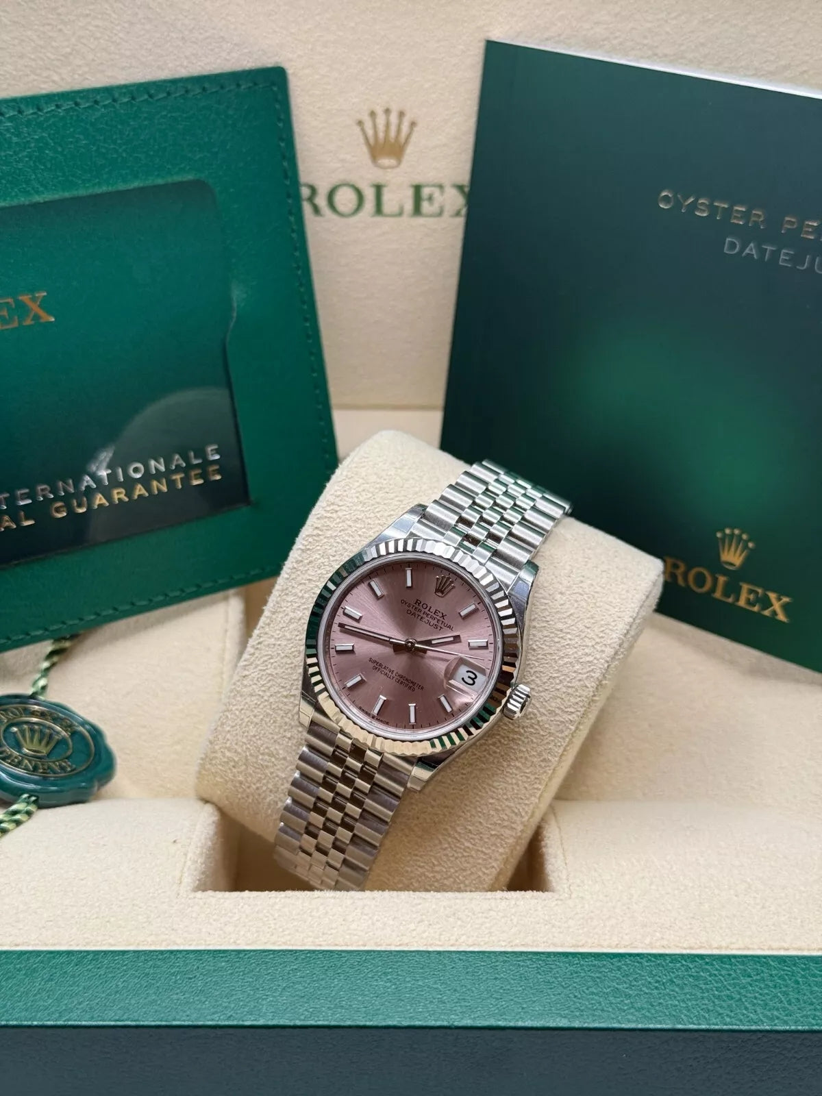 Rolex Datejust m278274-0013/0014 Pink Dial 31mm Fluted Bezel Oyster Bracelet - Image 7