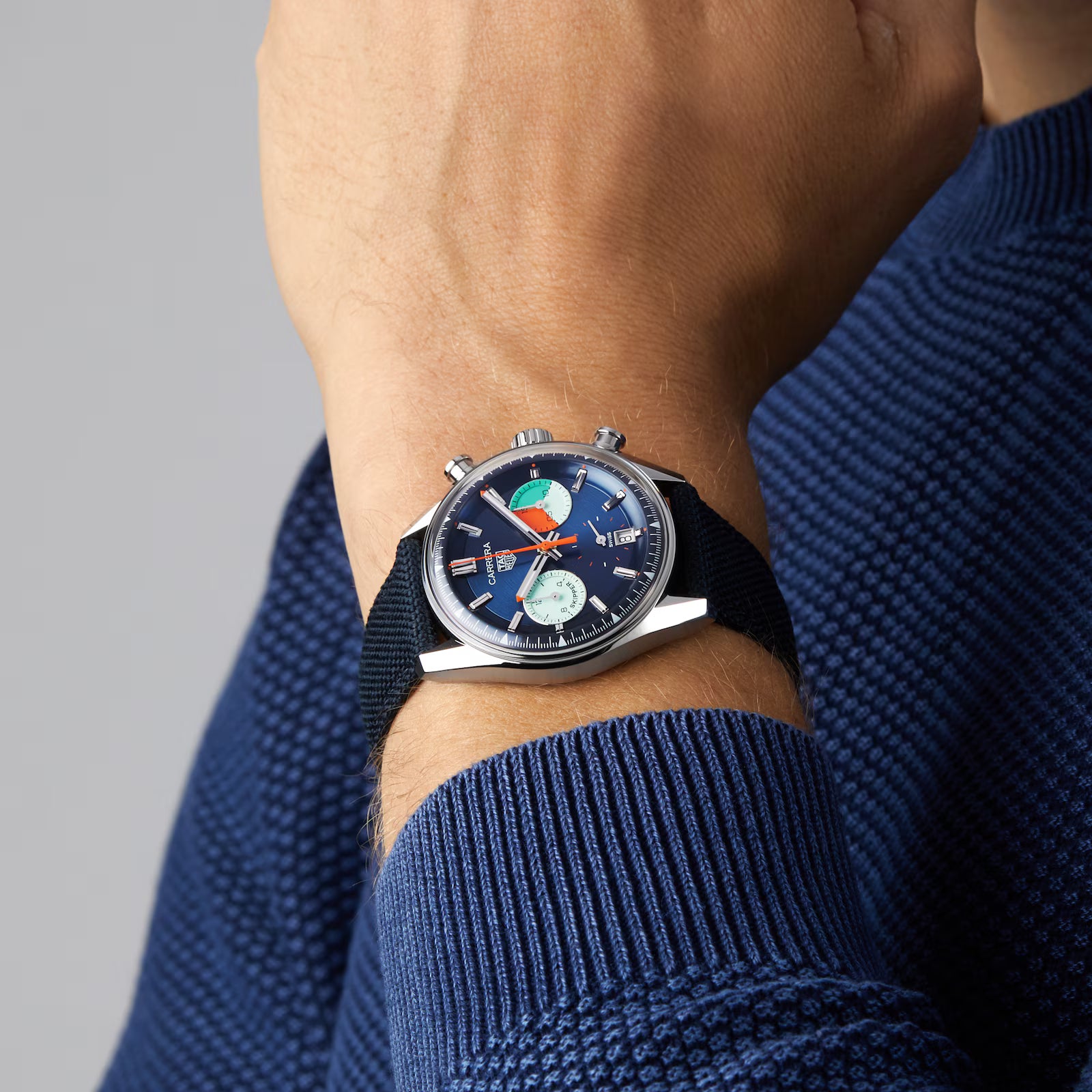TAG Heuer Carrera Chronograph Skipper 39mm Mens Watch Blue CBS2213.FN6002 - Image 8