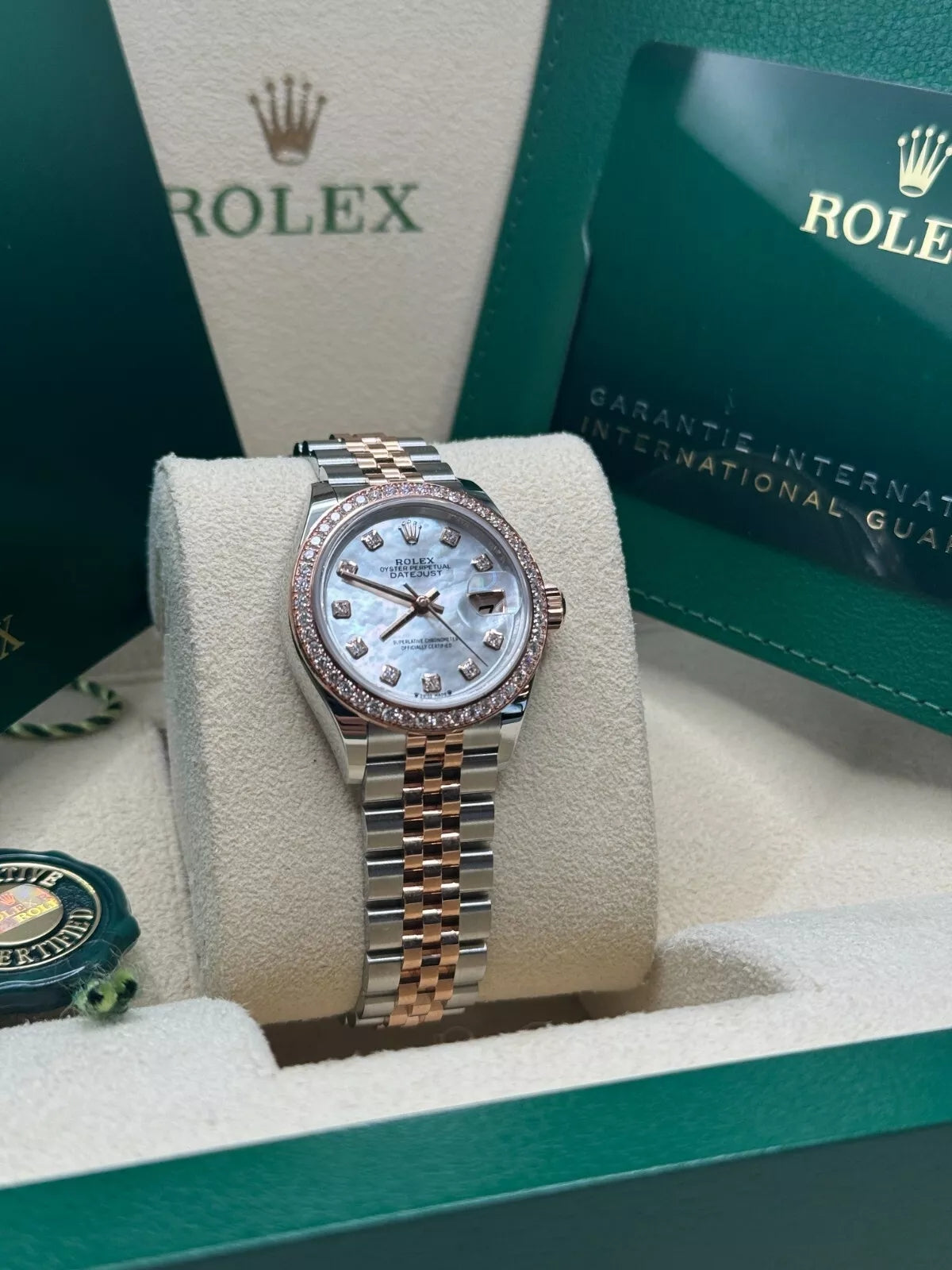 Rolex Lady-Datejust 28mm 279381RBR Mother-of-Pearl Diamond Dial Oyster Bracelet - Image 4